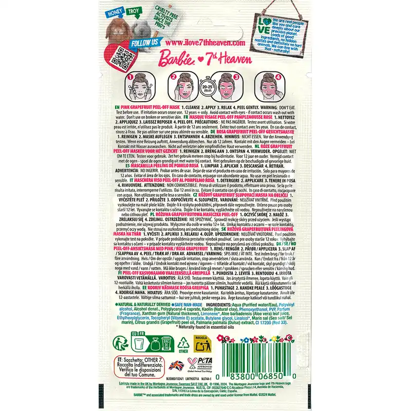 7 Heaven Mascarilla Peel-Off Pomelo Rosa Barbie - Image 2
