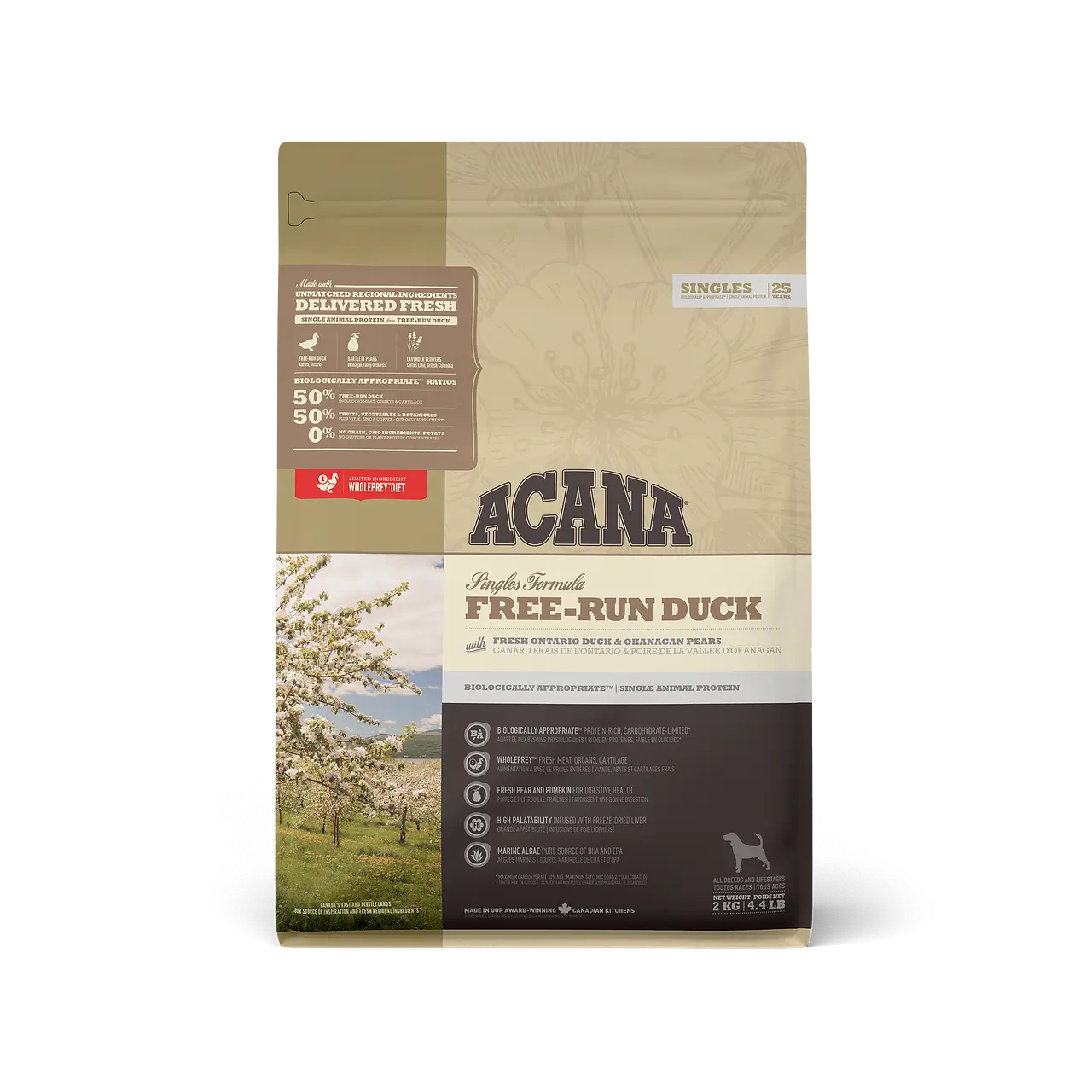 Acana Canine Adult Free Run Pato 2Kg pienso para perros