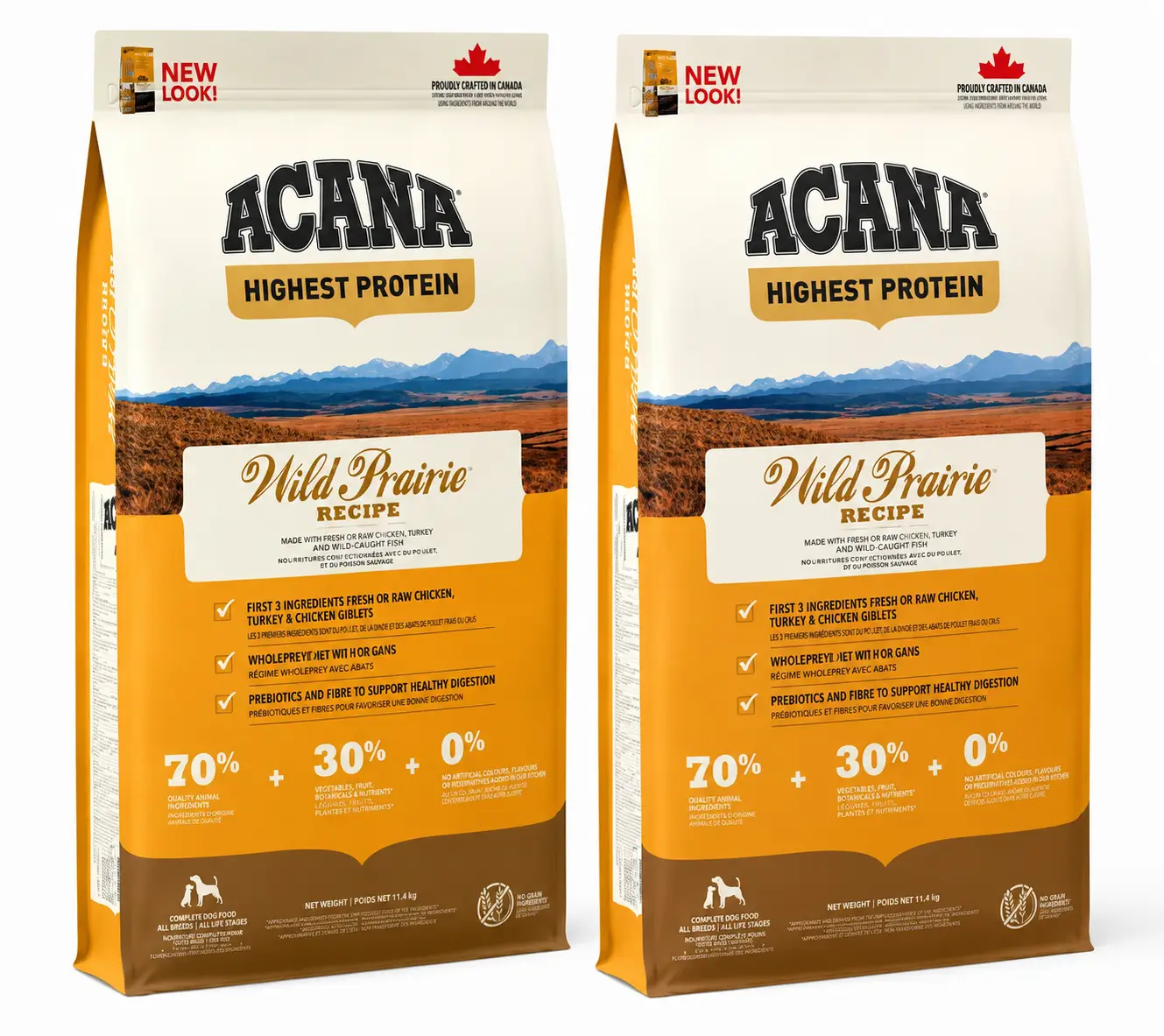 Acana Canine Adult Regionals Wild Prairie 11,4 Kg Pienso Para Perros , pack 2