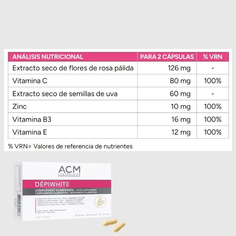Acm Laboratoires Dépiwhite Complemento Alimenticio , 60 cápsulas - Image 6