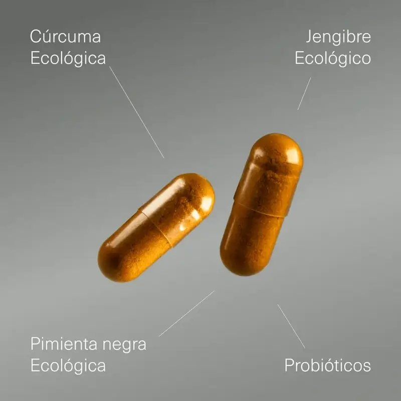 Aldous Bio Cúrcuma Con Jengibre Y Pimienta Negra Con Probióticos, 2X250 Cápsulas - Image 3