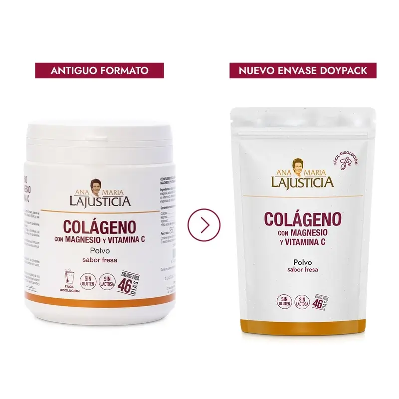 Ana Maria Lajusticia Colágeno Con Magnesio + Vit.C Sabor Fresa Polvo Doypack , 350 gr - Image 4