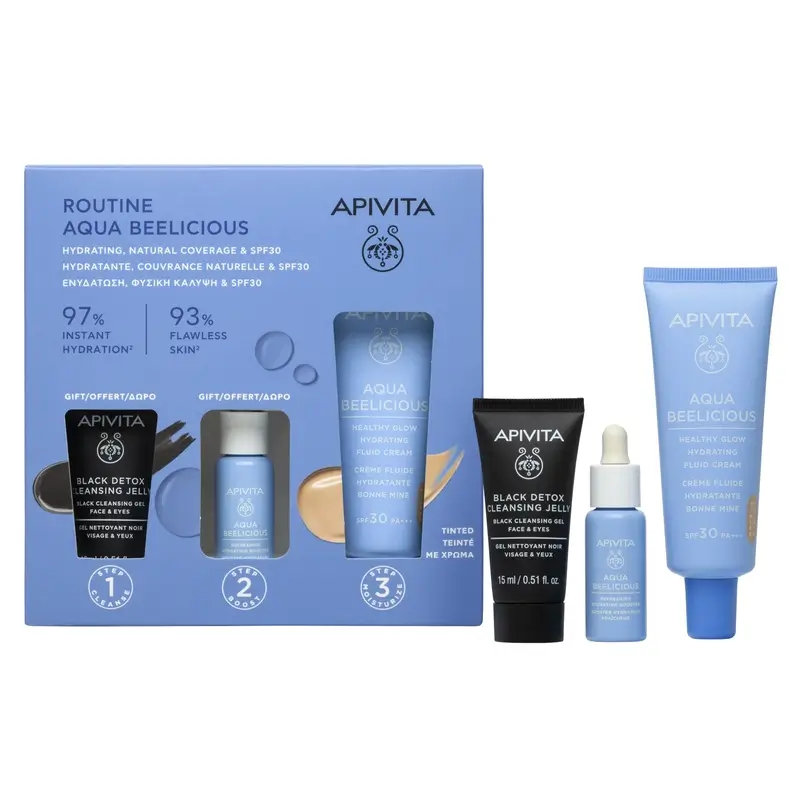Apivita Aqua Beelicious Crema Con Color Spf30, 1 set