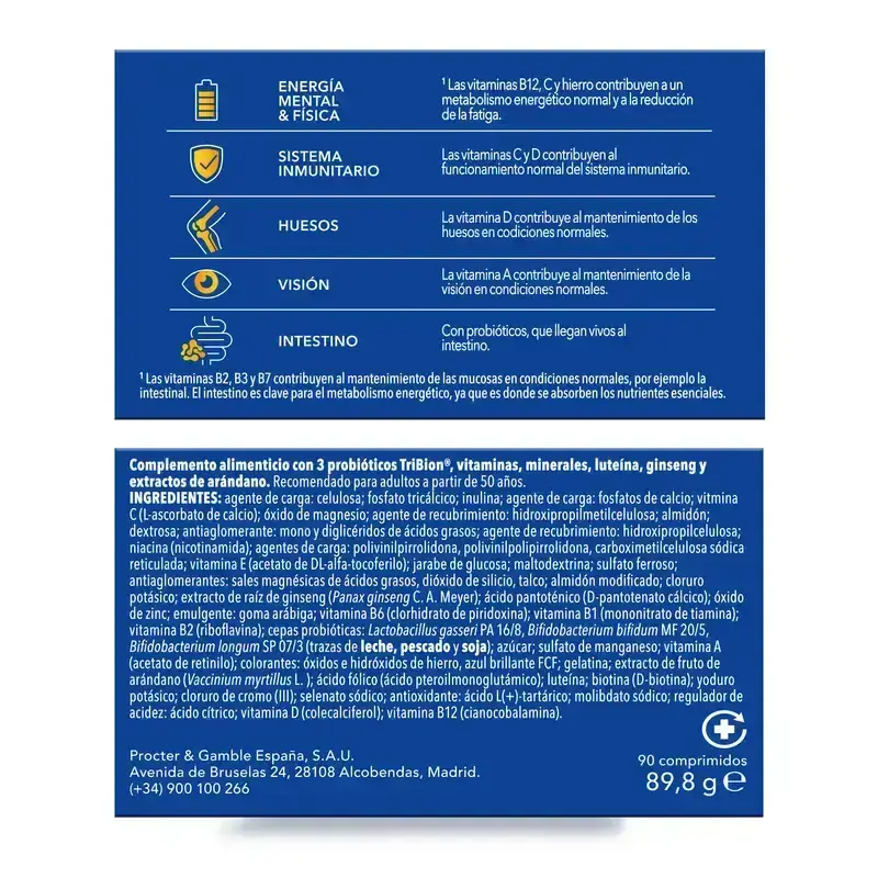 Bion3 Energy 50+ Multivitamínicos, 2X90 Comprimidos - Image 12