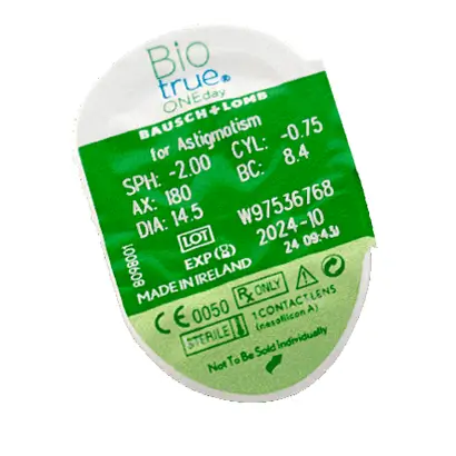 Biotrue One Day Lentillas Tóricas Diarias , 30 unidades - +2.75, -1.25, 100, 8.4, 14.50 - Image 3