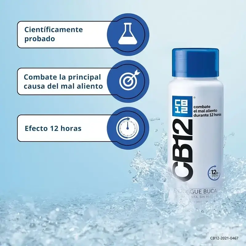 Cb12 Mint Enjuague Bucal Halitosis Sabor Menta, 2X250 Ml - Image 6