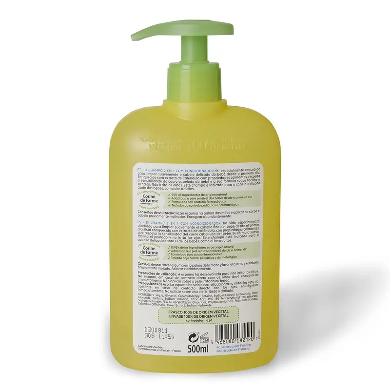 Corine De Farme Champú 2 En 1 Con Acondicionador Caléndula , 500 ml - Image 2