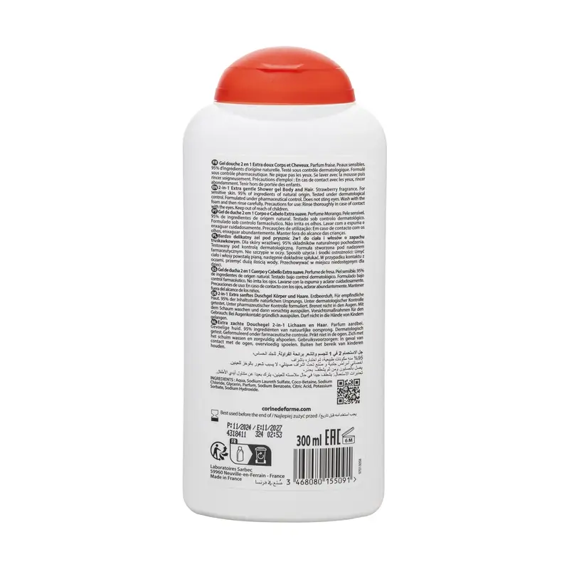 Corine De Farme Gel De Ducha 2 En 1 Cuerpo & Cabello Kids Fresa , 300 ml - Image 2