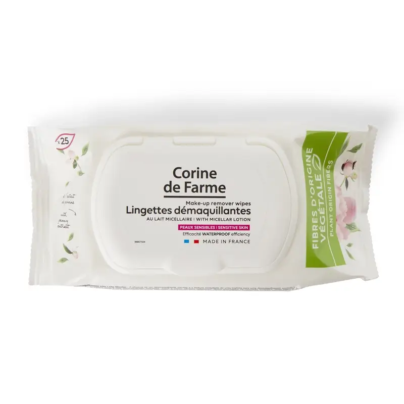 Corine De Farme Toallitas Desmaquillantes Con Leche Micelar , 25 unidades