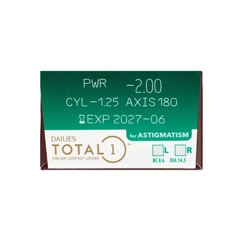 Dailies Total1 Lentillas Tóricas Diarias , 30 unidades - -4.25, -1.75, 130, 8.6, 14.50 - Image 5