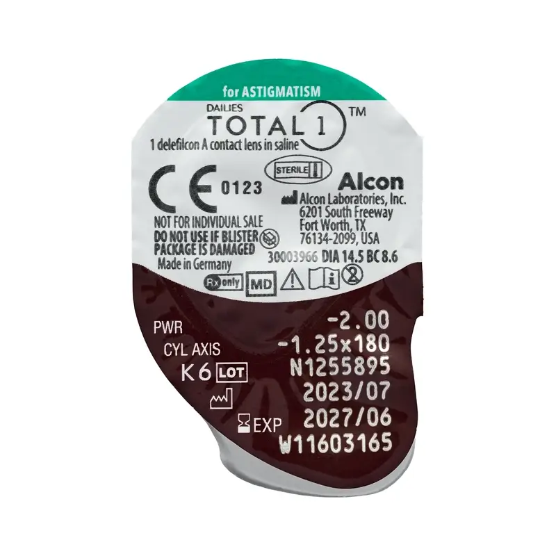 Dailies Total1 Lentillas Tóricas Diarias , 30 unidades - -1.75, -2.25, 170, 8.6, 14.50 - Image 6