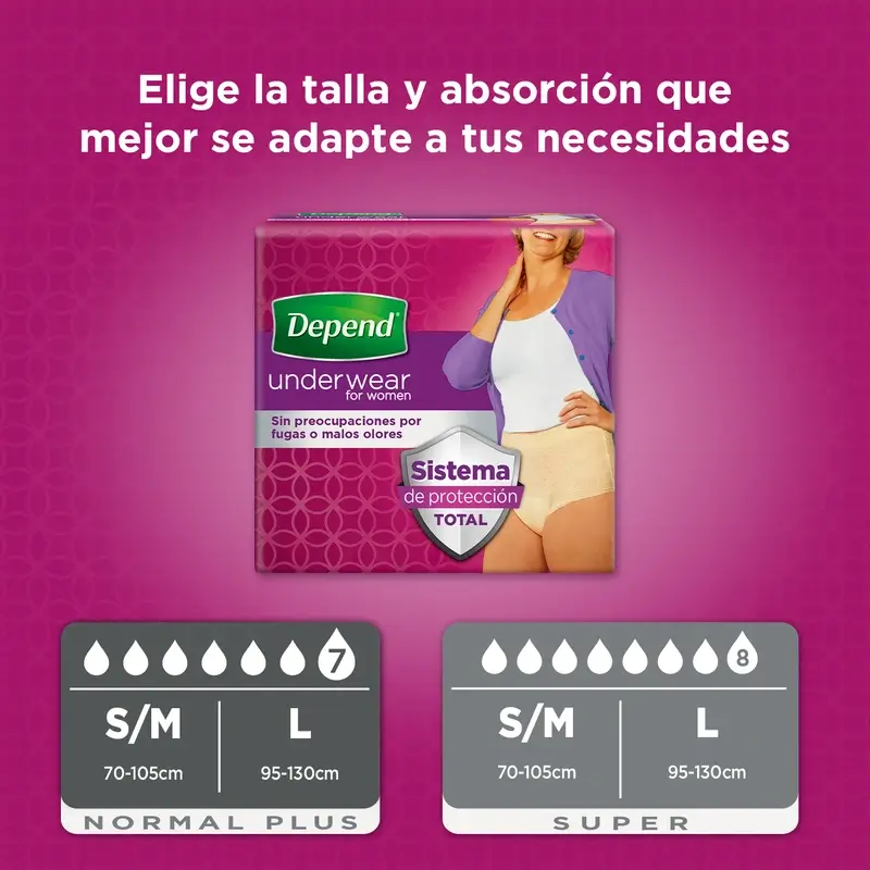 Depend Super L Pañal Adulto Mujer , 9 unidades - Image 4