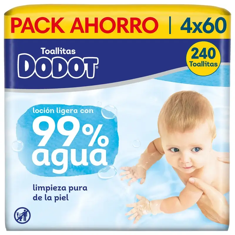 Dodot Toallitas 99% Aqua, 4x60, 240 unidades - Image 2