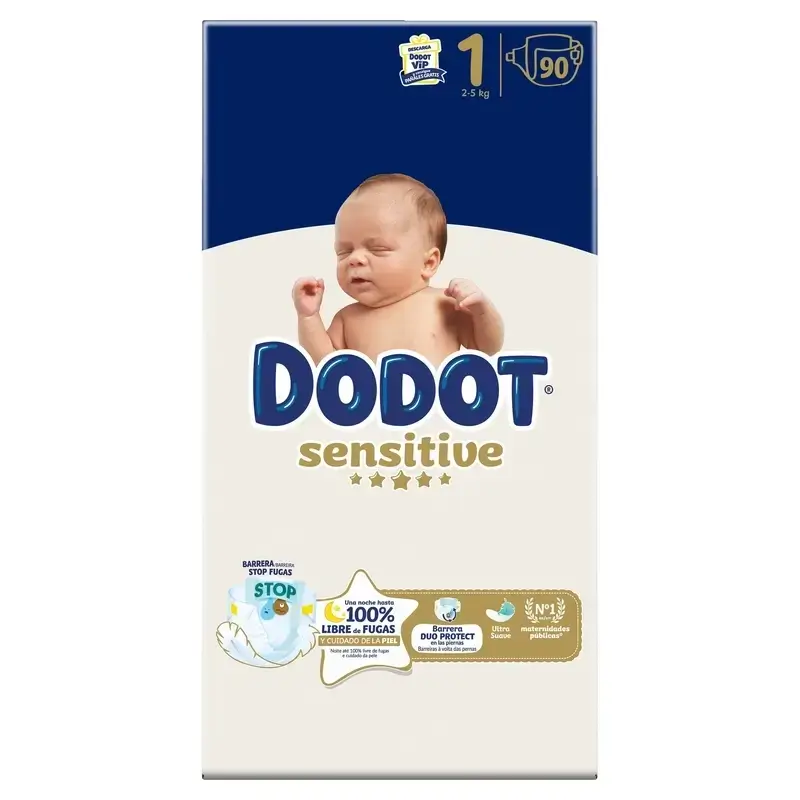 Dodot Pañal Sensitive Jumbo Pack Talla 1 , 3X90 Unidades - Image 2