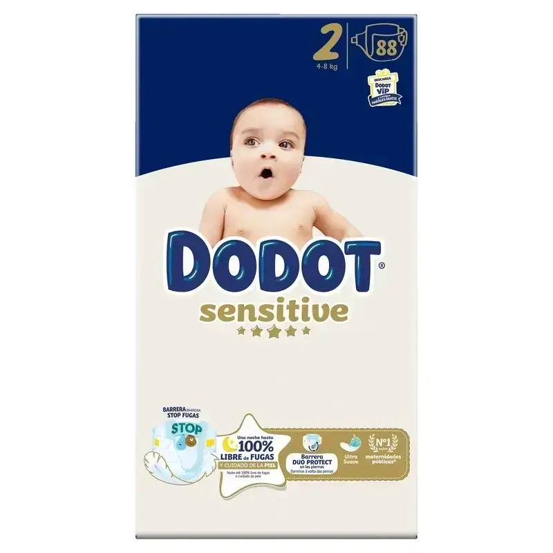 Dodot Pañal Sensitive Jumbo Pack Talla 2 , 2x88 Unidades - Image 2