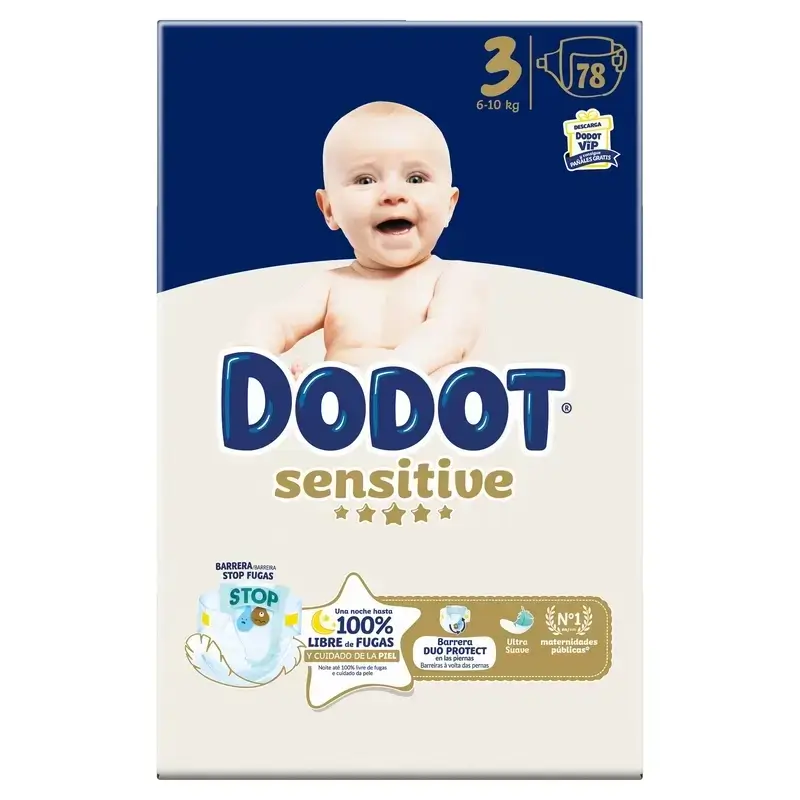 Dodot Pañal Sensitive Jumbo Pack Talla 3 , 2x78 Unidades - Image 2
