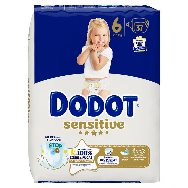 Dodot Sensitive Talla 6, >13kg, 37 Pañales - Image 2