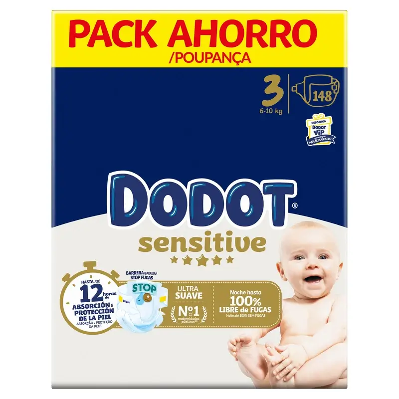 Dodot Sensitive Talla 3, Pañales, 6Kg-10Kg , 148 uds - Image 6