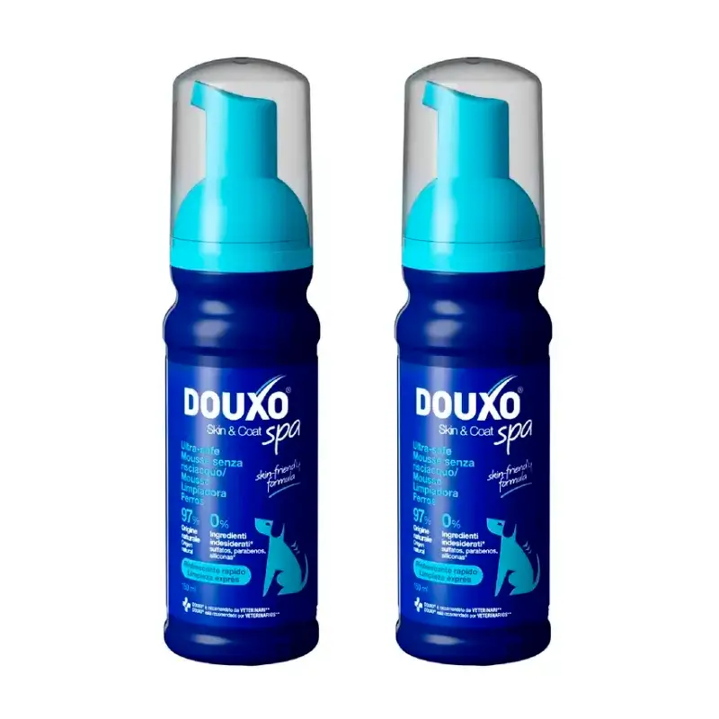 Douxo Skin & Coat Spa Espuma Ultra Suave Para Limpieza Exprés, Pack 2 x 150 ml