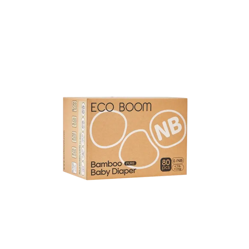 ECO BOOM PURE Pañales ecológicos de bambú 100% natural- Talla 0/NB (1-3 kg) - 80 ud - Image 3