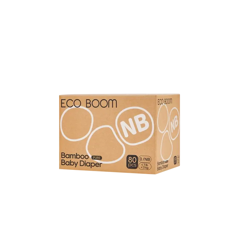 ECO BOOM PURE Pañales ecológicos de bambú 100% natural- Talla 0/NB (1-3 kg) - 80 ud - Image 5