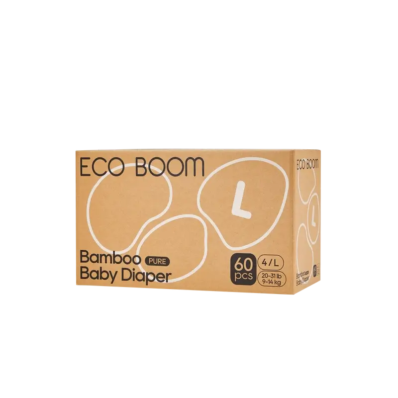 ECO BOOM PURE Pañales ecológicos de bambú 100% natural- Talla 4/L (9-14 kg) - 60 ud - Image 5