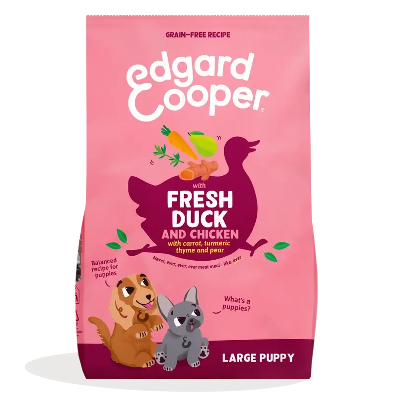 Edgard & Cooper Pienso Para Cachorros Grandes Con Pato Y Pollo Frescos , 12 kg
