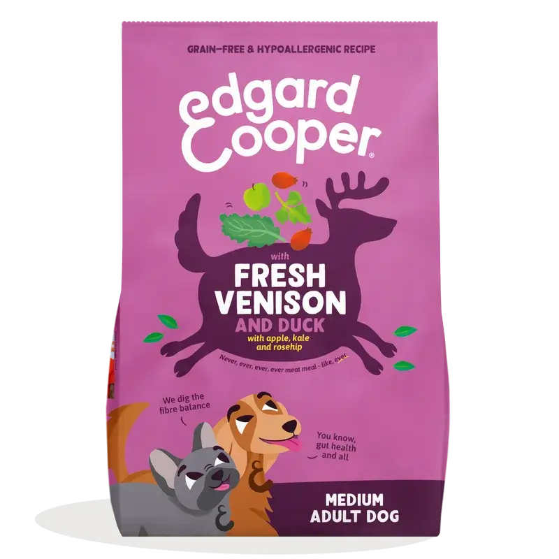 Edgard & Cooper Pienso Para Perros Adultos Medianos Con Venado Y Pato Frescos , 1 kg