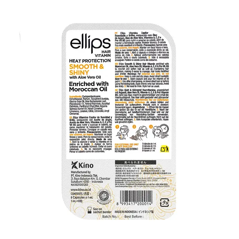 Ellips Vitamina Capilar Aceite De Argán Amarilla Suavidad Y Brillo , 8 cápsulas - Image 2