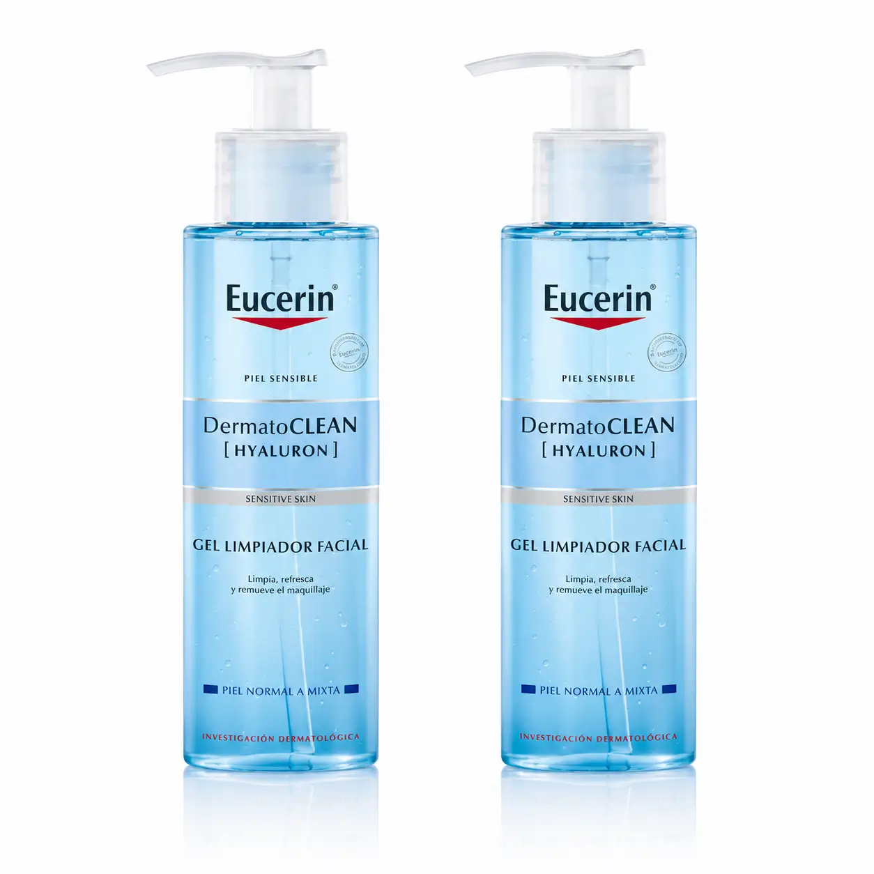 Eucerin Dermatoclean Hyaluron Gel Limpiador Facial, 200 Ml , pack 2