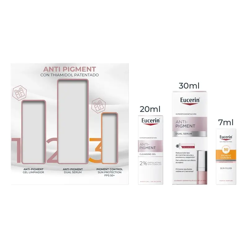 Eucerin Pack Anti-Pigment - Dual Sérum,30 Ml + Mini Talla Gel Limpiador 20 Ml + Mini Solar 7Ml - Image 2