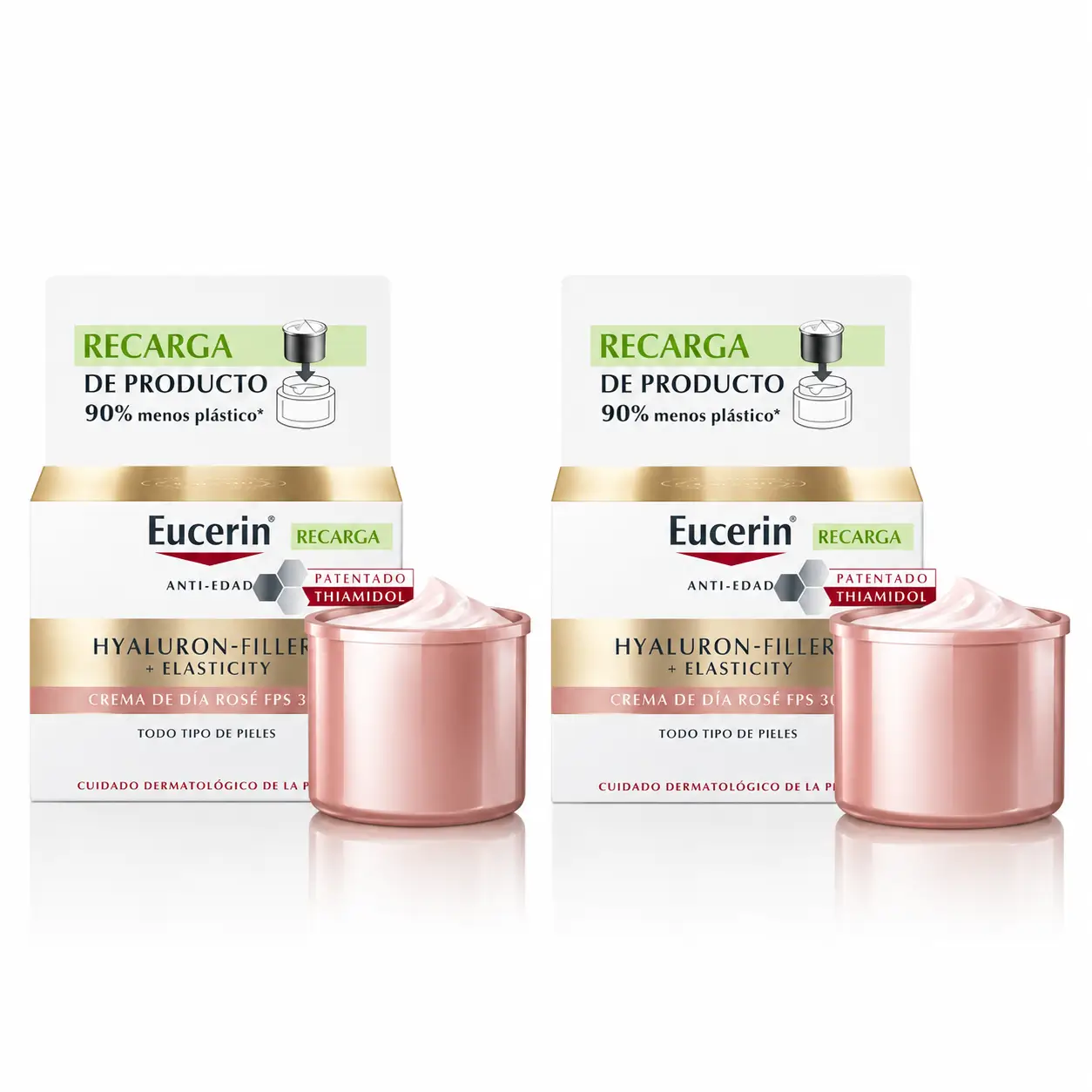 Eucerin Refill Crema De Día Rosé Hyaluron Filler Elasticity , 50 Ml , pack 2