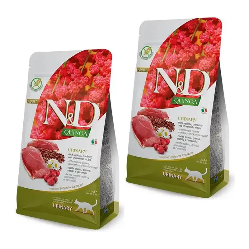Farmina N&D Cat Quinoa Urinary Pato pienso para gatos, Pack 2 x 1,5Kg