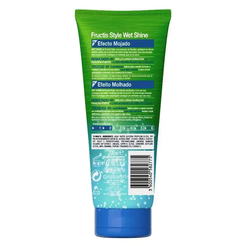 Garnier Fructis Style Gel Wet Shine Efecto Mojado, Pack 3 x 250 Ml - Image 2