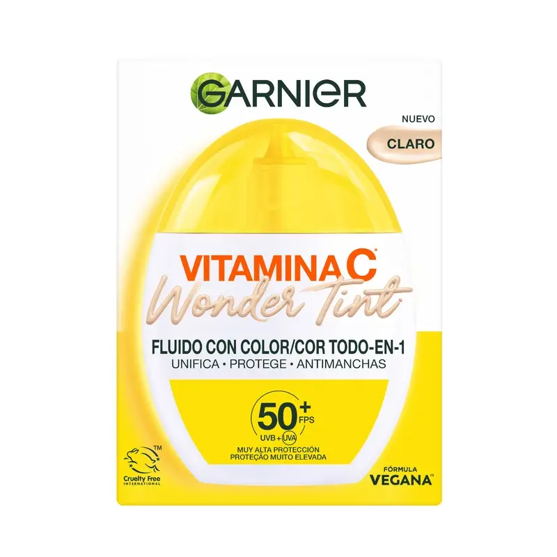 Garnier Uv Daily Protection Vitamina C Wonder Tint Spf50+, Tono Claro , 40 ml - Image 2