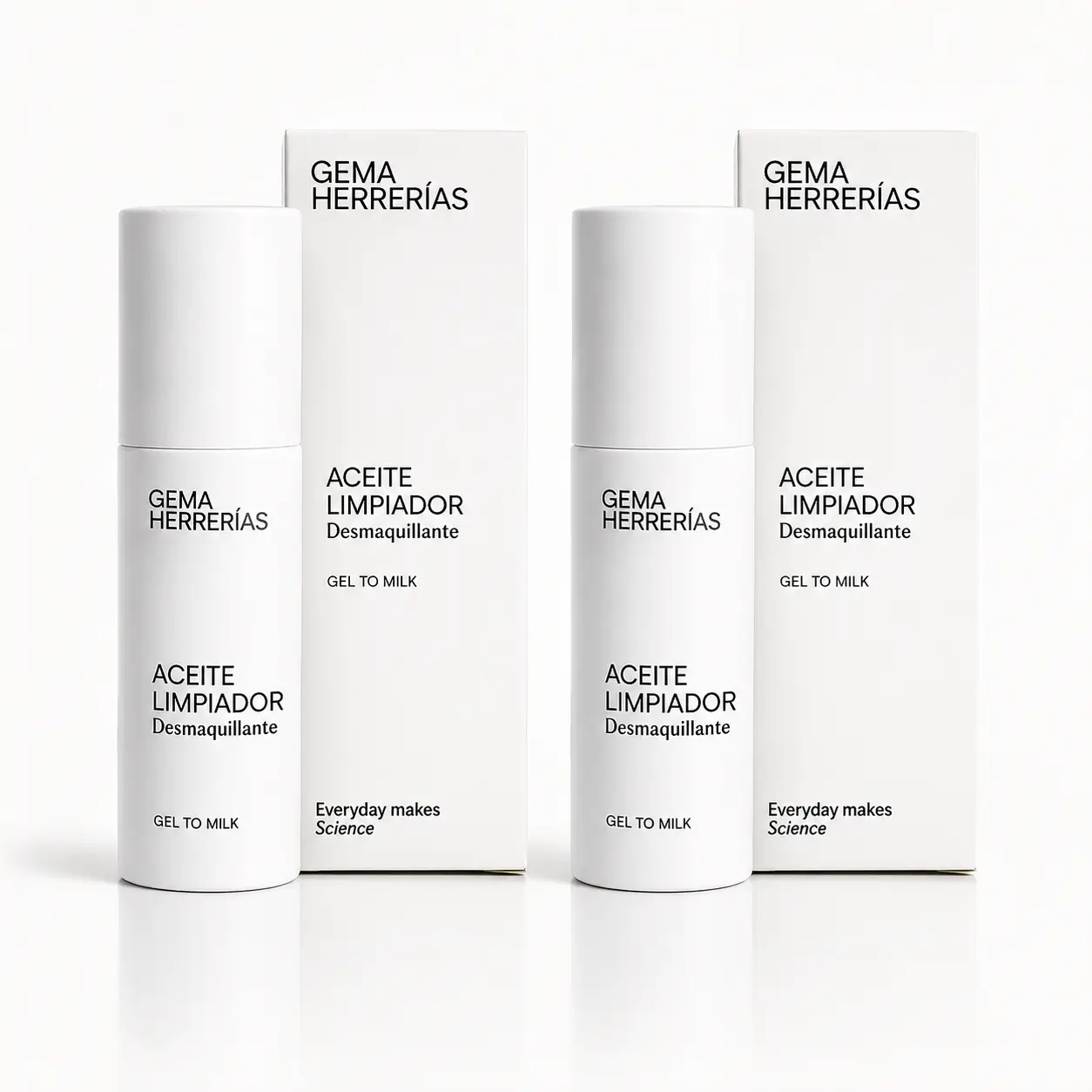 Gema Herrerías Aceite Limpiador y Desmaquillante Gel to Milk ,2x150 ml