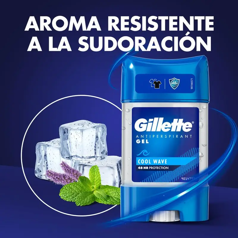 Gillette Desodorante Clear Gel Anti Transpirante Cool Wave 70M - Image 3