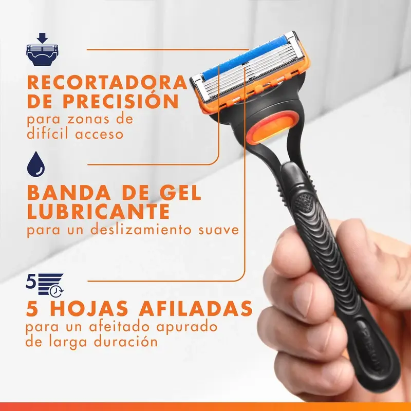 Gillette Fusion5 Proglide 4 Recambios Maquinilla De Afeitar Banda De Gel Lubricante , 4 unidades - Image 8