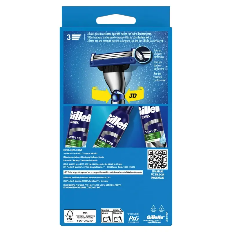 Gillette Mach3 Turbo maquinilla hombre + 2 Recambios - Image 3
