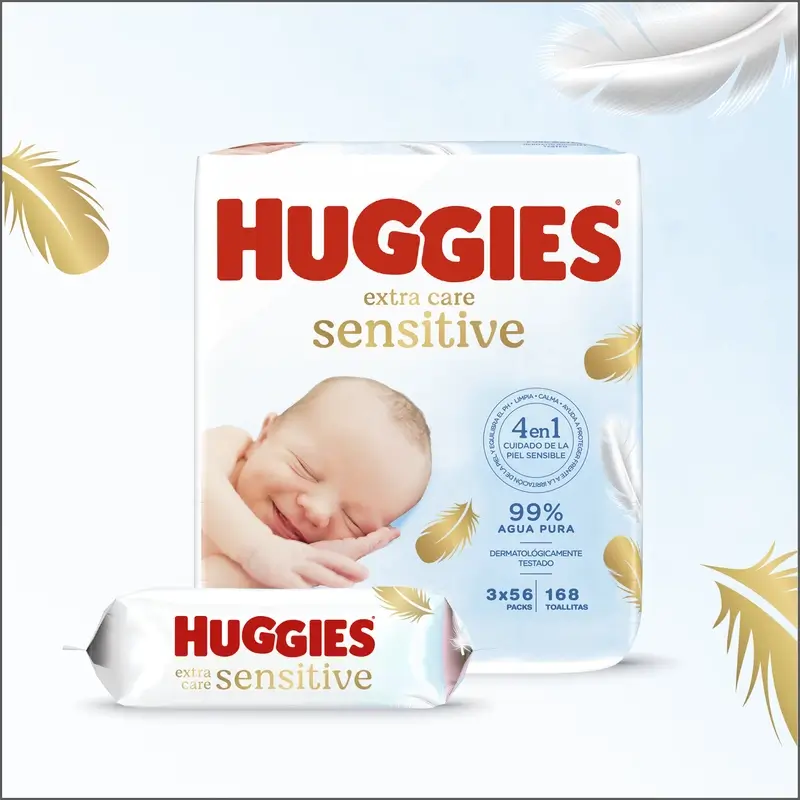 Huggies Extra Care Sensitive Toallitas , 144 unidades - Image 2
