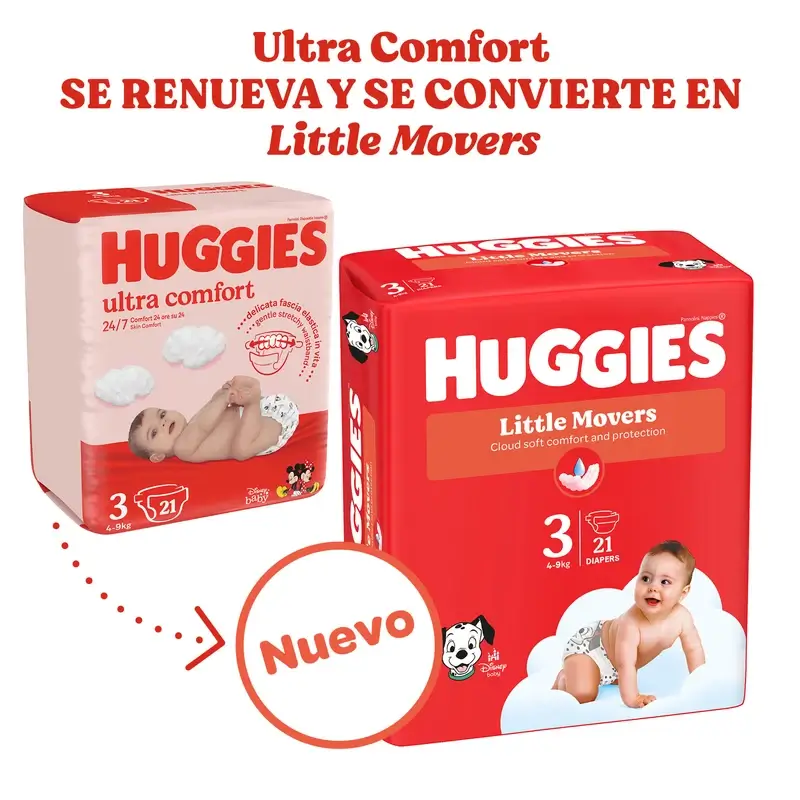 Huggies Little Movers Talla 3 (4-9 Kg) Pañal Para Bebé Disney , 168 Unidades - Image 2