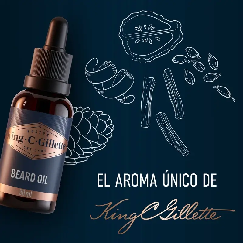 King C. Gillette aceite para barba hombre aroma vegetal, 30 Ml - Image 6