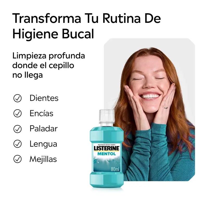 Listerine Enjuage Bucal Mentol, 80 ml - Image 4