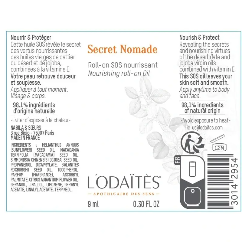 L'Odaïtès Corporal Secret Nomade - Aceite Nutritivo Roll-On , 9 ml - Image 2