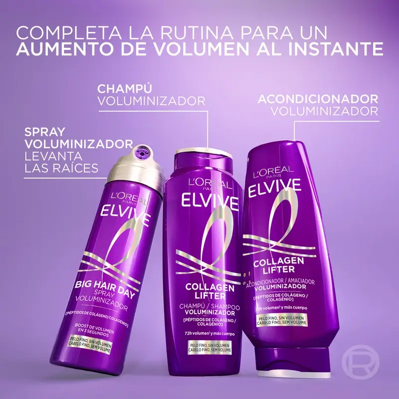 L'Oréal Paris Elvive Collagen Lifter Acondicionador Voluminizador, 300 ml - Image 10