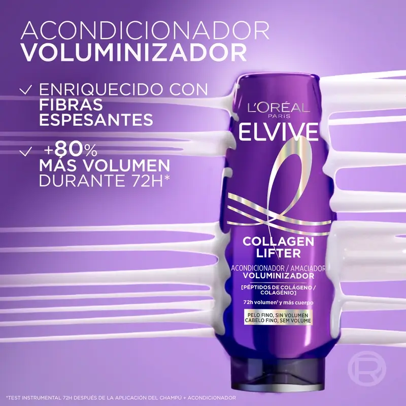 L'Oréal Paris Elvive Collagen Lifter Acondicionador Voluminizador, 300 ml - Image 3