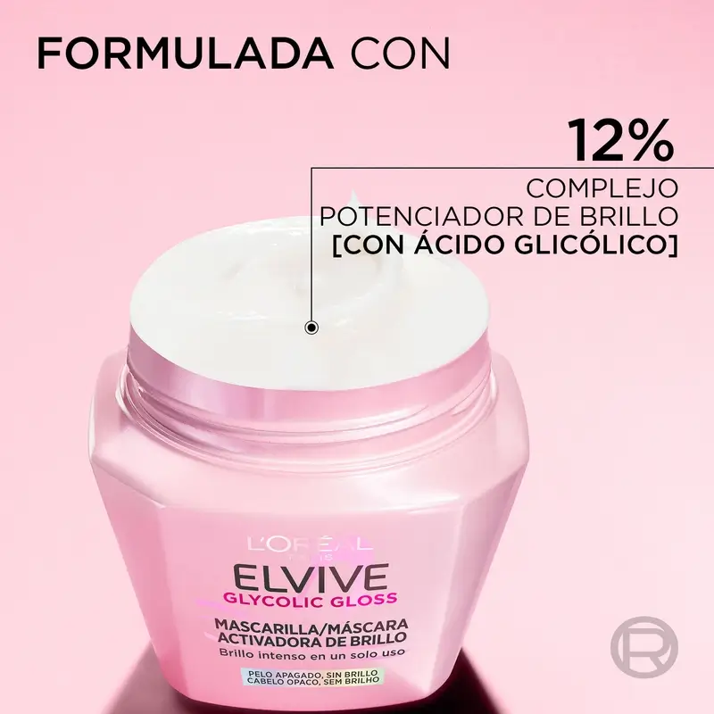L'Oréal Paris Elvive Glycolic Gloss Mascarilla Activadora Del Brillo, 310 ml - Image 5