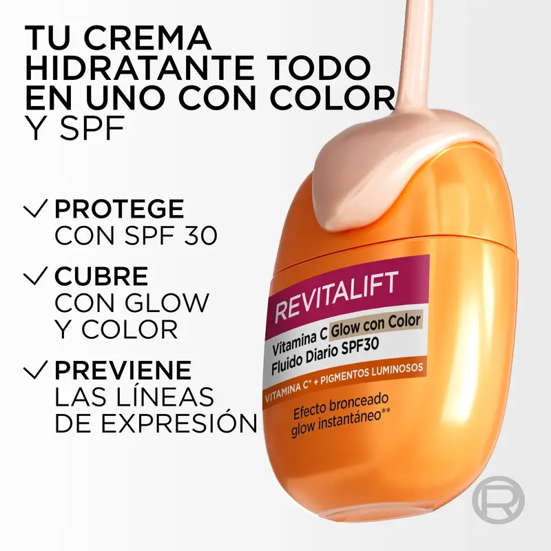 L'Oréal Paris Revitalift Clinical, Vitamina C Glow Con Color Fluído Diario Spf30, 40Ml - Image 4