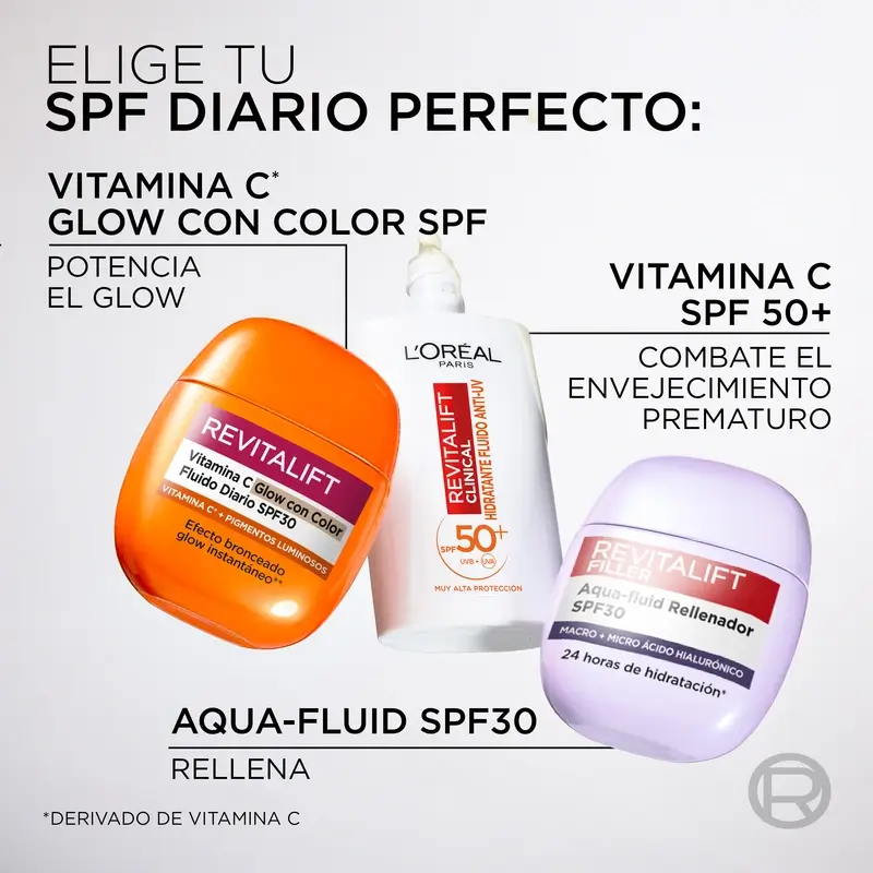 L'Oréal Paris Revitalift Clinical, Vitamina C Glow Con Color Fluído Diario Spf30, 40Ml - Image 8