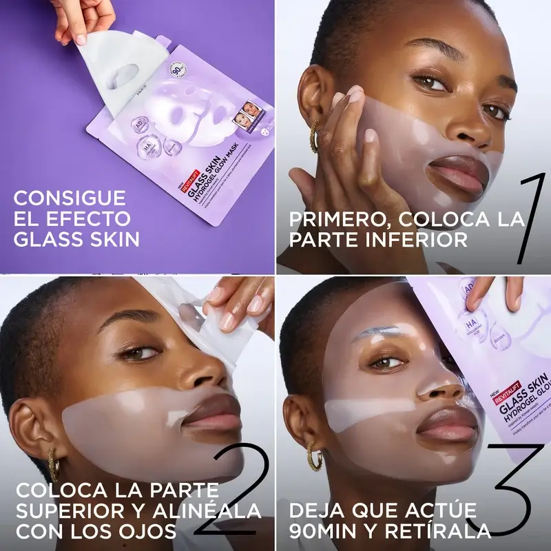 L'Oréal Paris Tissue Mask Revitalift Filler Glass Skin Mascarilla Facial Hidrogel , 1 unidades - Image 3